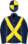 Dark blue, yellow cross-belts, quartered cap