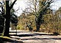 A picture on the road between Oxshott in Surrey and Oxshott railway station during 2000.