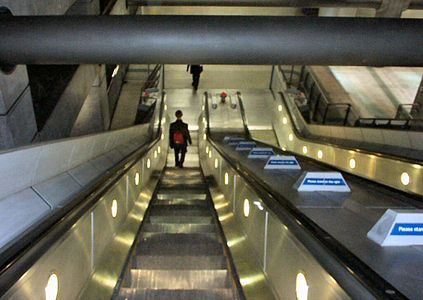 Westminster tube station escalators