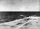 A Nakajima B5N2 "Kate" taking off from Zuikaku to attack Pearl Harbor, 7 December 1941.