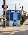 A modern police box in Baltimore, Maryland; based on the British concept and operated by the Baltimore Police Department