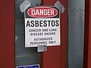 United States "Danger - Asbestos" safety sign.