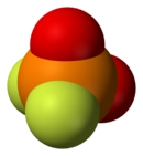 Spacefill model of difluorophosphate