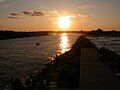 Image 15The Jersey Shore extends inland from the Atlantic Ocean into its many inlets, including Manasquan Inlet, looking westward at sunset from the jetty at Manasquan. (from New Jersey)