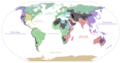 Major endorheic basins of the world. Basins are shown in dark gray; major endorheic lakes are shown in black.