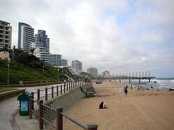 View of the skyline and beach of uMhlanga Rocks in 2011