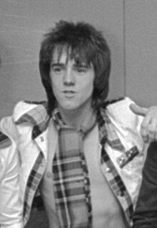 Wood with the Bay City Rollers in 1976.