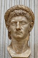 Bust of Emperor Claudius, c. 50 CE, (reworked from a bust of emperor Caligula), It was found in the so-called Otricoli basilica in Lanuvium, Italy, Vatican Museums