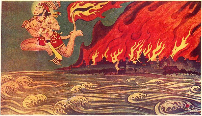 File:Hanuman fires Lanka.jpg