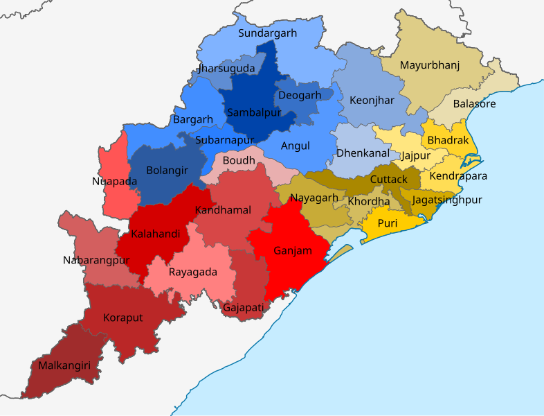 File:Odisha districts map.svg