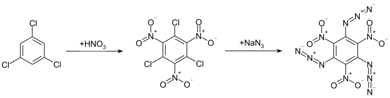 File:1,3,5-Triazido-2,4,6-trinitrobenzene synthesis01.svg