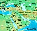 Byzantine Empire (286/395–1453 AD) and Sasanian Empire (224–651 AD) in 400 AD.