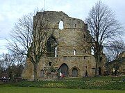 The ruins of Knaresborough Castle, Yorkshire, England.