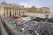 Crowds at St. Peter's Square following the death and funeral of Pope Benedict XVI.