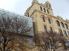 Old Lone Star Brewery west wing showing tower