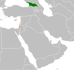 Map indicating locations of Georgia and Palestine