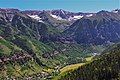 Chicago Peak centered at top of frame with Telluride set below