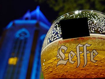 Glass of Leffe, a Belgian beer