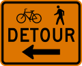 M4-9aL Bicycle and Pedestrian Detour Left Arrow