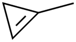 Skeletal structure of methylcyclopropene