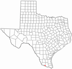 Location of Los Ebanos, Texas