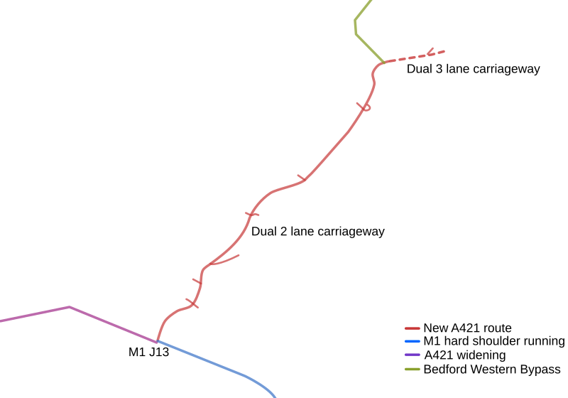 File:A421 developments.svg