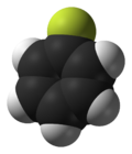 Space-filling model of fluorobenzene