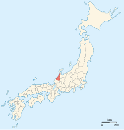 Location of Kaga Province in Japan