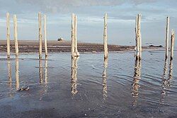 Remnants of a dilapidated dock, Sharafkhaneh port