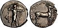 Silver stater of Caulonia, c. 400–388 BC