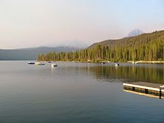 Smoke over Redfish Lake, Idaho