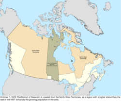 Map of the change to Canada on October 7, 1876