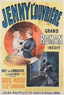 Jenny l'ouvrière, advertising poster for Jules Cardoze's novel, 1890–1891.