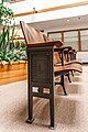 Original seats from the Lyric Theatre were preserved and are visible in the building's atrium.