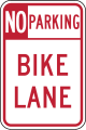 R7-9 No parking, bike lane