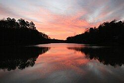 Sunrise over Lake Garrett in Mountain Park