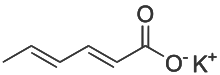 The structure of potassium sorbate