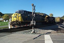 A CSX freight train passes through Iron Gate in 2007.