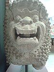 Dvaravati period lion stucco, Phra Pathom Chedi National Museum.