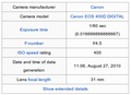 EXIF meta data