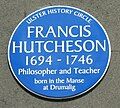 Plaque on Guildhall, Saintfield to Francis Hutcheson