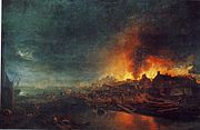 The Chouans setting fire to Granville, 1800, Historial de la Vendée (Les Lucs sur Boulogne)