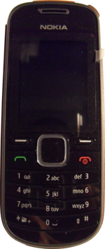 Front fascia of the black-coloured Nokia 1661