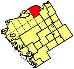 Map of Parry Sound District highlighting Patterson Township