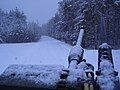 M1A1 Abrams on a snow covered range at the Grafenwoehr Training Area, Germamy.