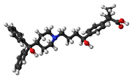 Ball-and-stick model of fexofenadine