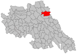 Location in Iași County