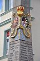 Coats of Arms of Poland and Saxony on a postal milestone