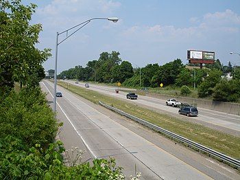 US Route 127 from the Grand River Avenue overpass in Lansing, Michigan.