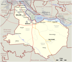 Location of Ķekava Municipality